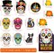 Dia De Los Muertos Decor Day of The Dead Decorations Dia De Los Muertos Sign Day of The Dead Decor Sugar Skull Cutouts Halloween Party Supplies, Set of 25